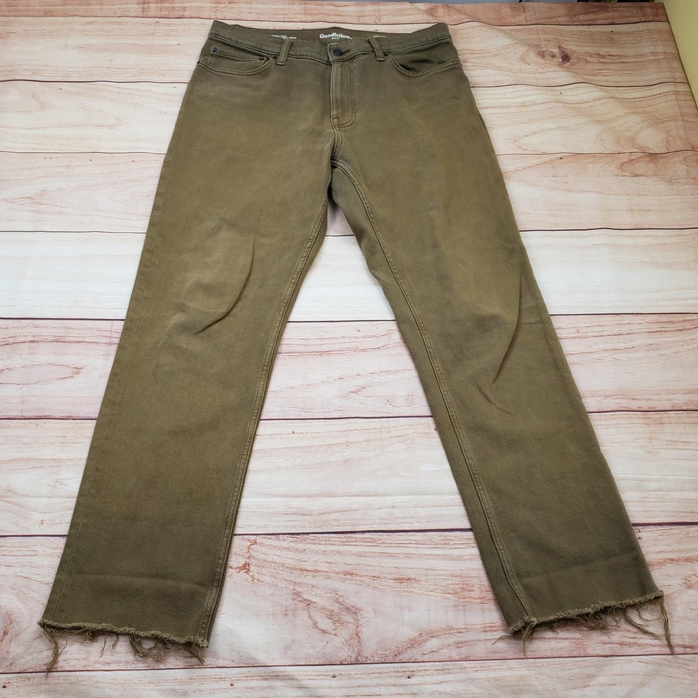 Goodfellow‎ & Co Jeans Mens 34x32 Brown Total Flex Athletic Fit Stretch Denim